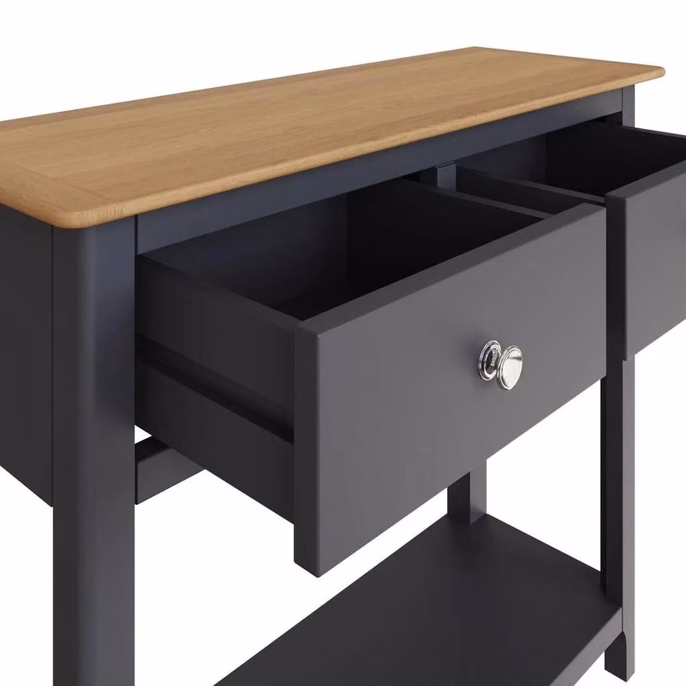 KORVIXA 2 Drawer Console Table in Grey – 4