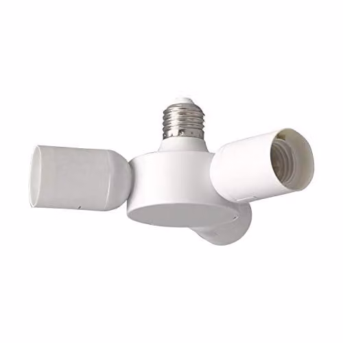 Loops White Plastic E27 Screw-in Socket Adapter Set of 3