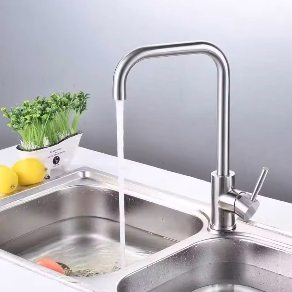 Ventryn Modern Kitchen Faucet with Swivel Spout in Brushed Steel Silver, W/D/H: 33.0 x 20.5 x 33.0 cm – 2