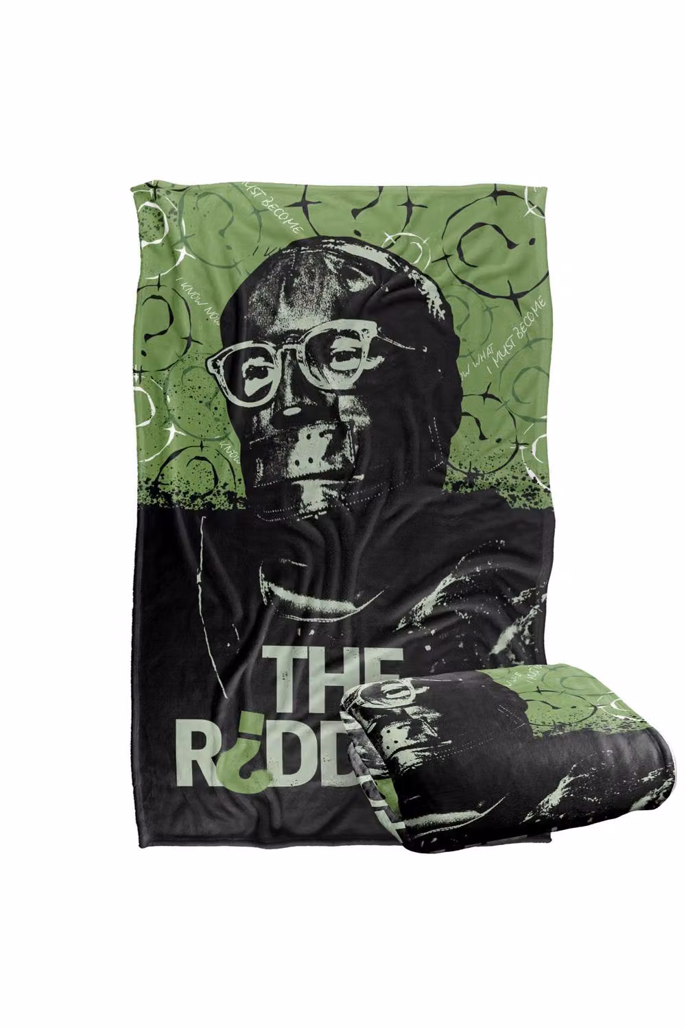 Warner Bros. The Batman (2022) The Riddler Super Soft Fluffy Polyester Throw Blanket in Multicolour and Green – 2