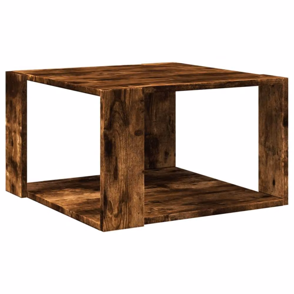 Berkfield Home Smoked Oak Coffee Table in Brown, W/D/H: 51.5 x 51.5 x 30 cm – 5