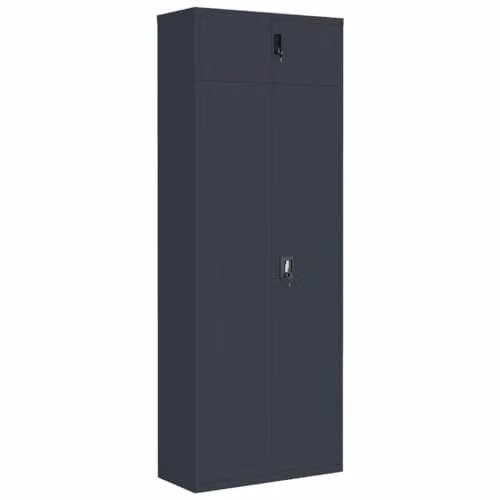 vidaXL Anthracite Metal File Cabinet with Lock and Adjustable Shelves, W/D/H: 90 x 40 x 240 cm – 1