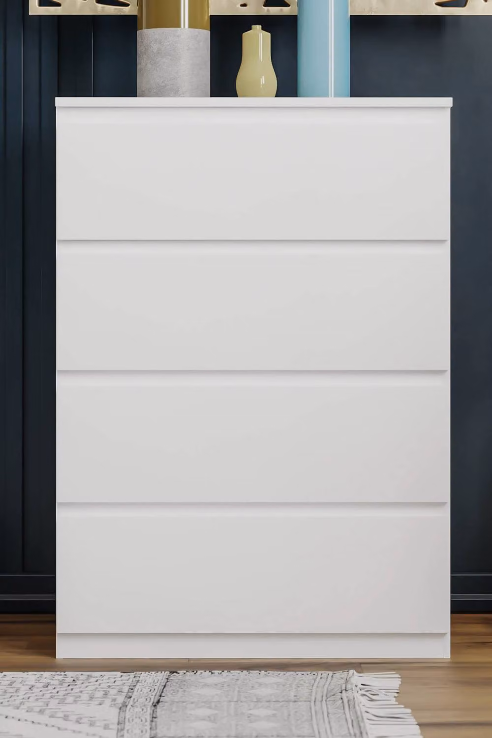 HD Designs Denver 4 Drawer Chest of Drawers in White – 3