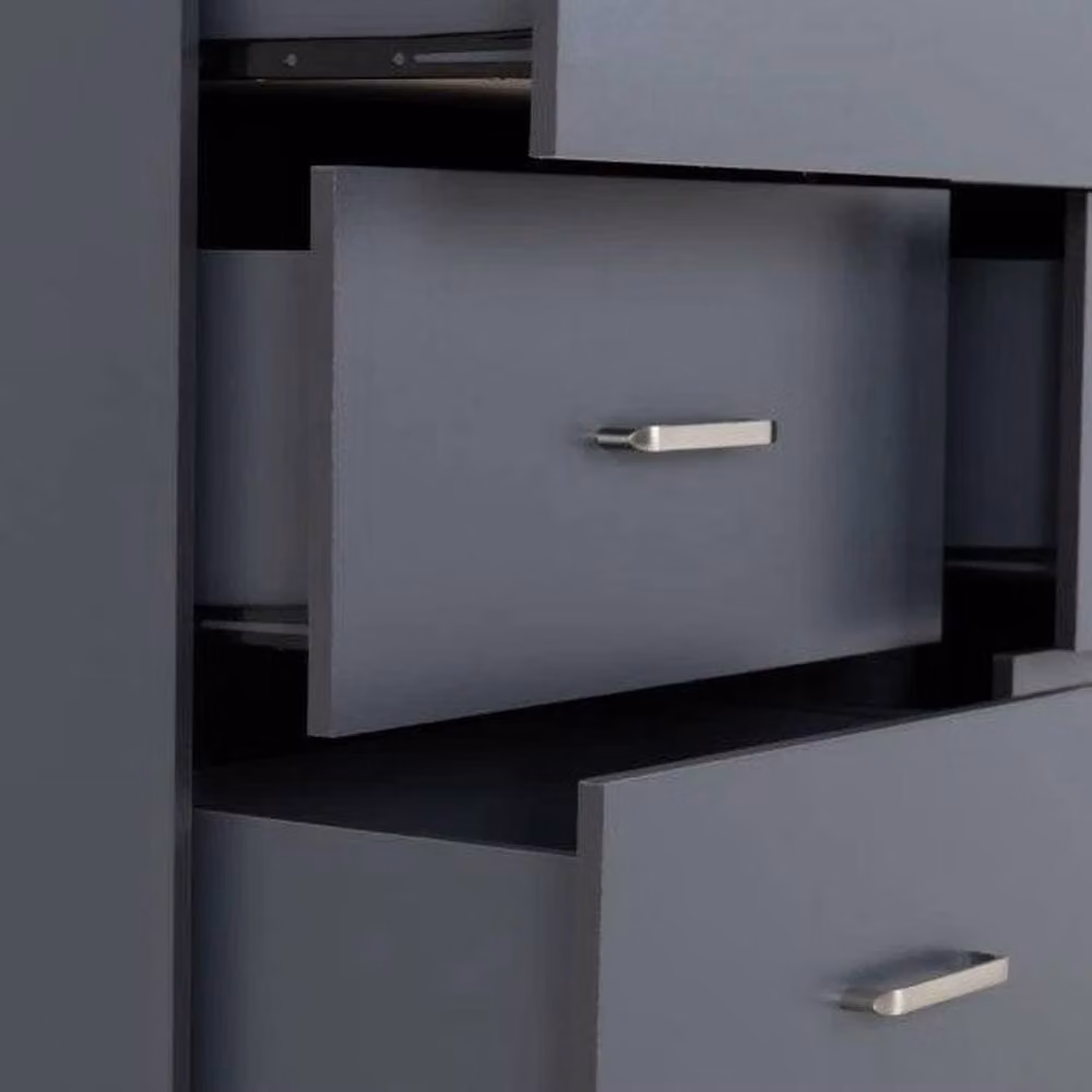 FORGEVIO Modern Dark Grey Metal 6 Drawer Chest for Bedroom Clothes Storage – 2