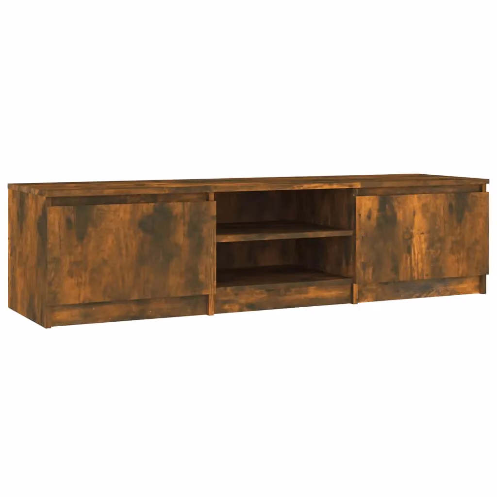 Berkfield Home TV Cabinet in Smoked Oak Brown, W/D/H: 140 x 40 x 35.5 cm – 2