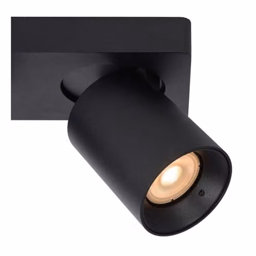 Lucide Nigel Dimmable LED Ceiling Spotlight, Black Aluminium Cylinder, GU10 – 4