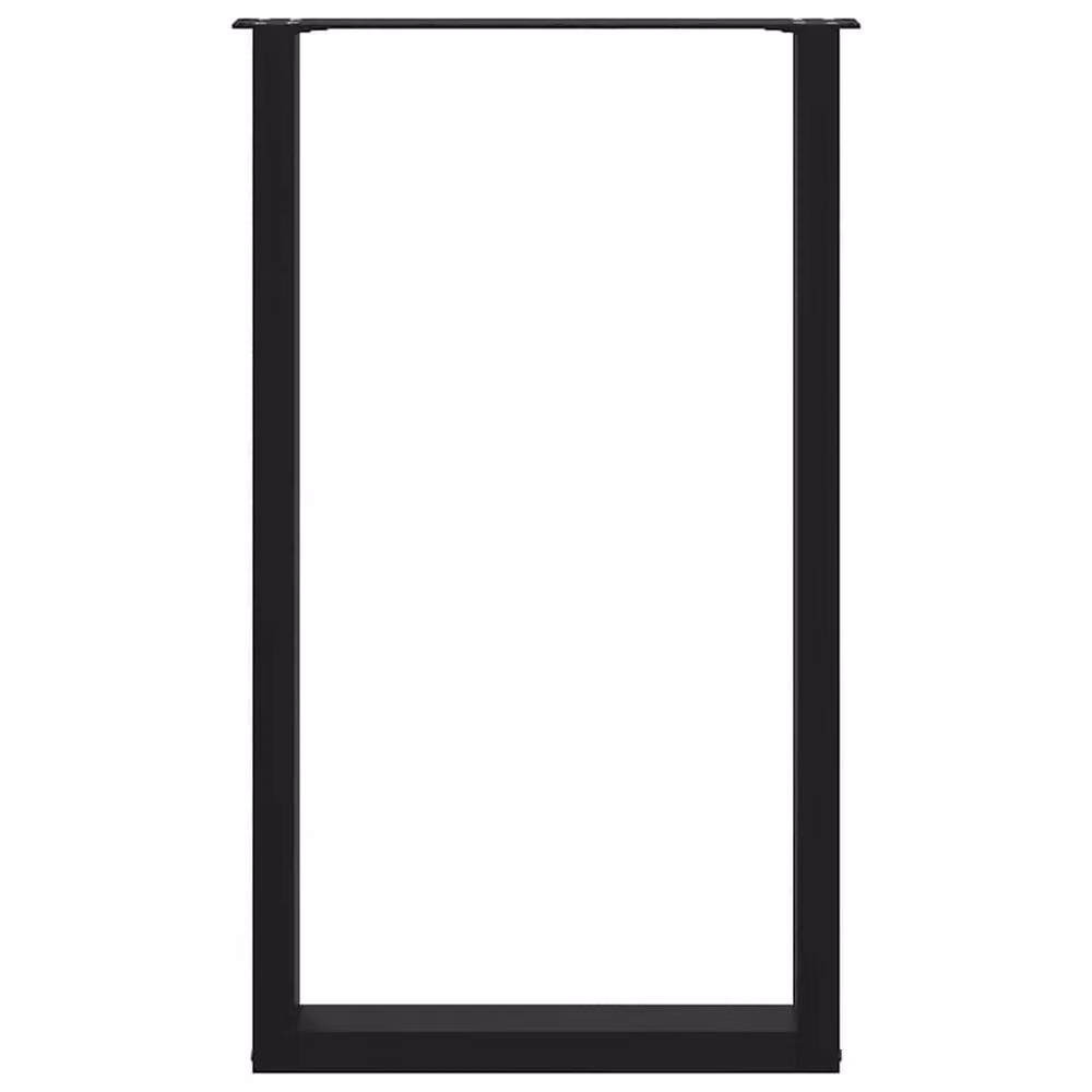 Berkfield Home Modern U-Shaped Coffee Table Legs, 2 Pieces, Black, Height: 60 cm, W/D/H: 101 x 60 cm – 3