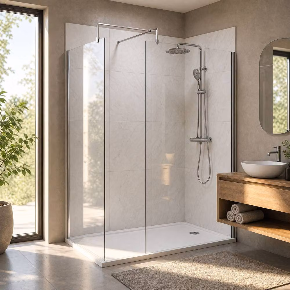 Balterley Walk-In Wetroom Bundle, Silver and Chrome, W: 170 cm, D: 70 cm – 2