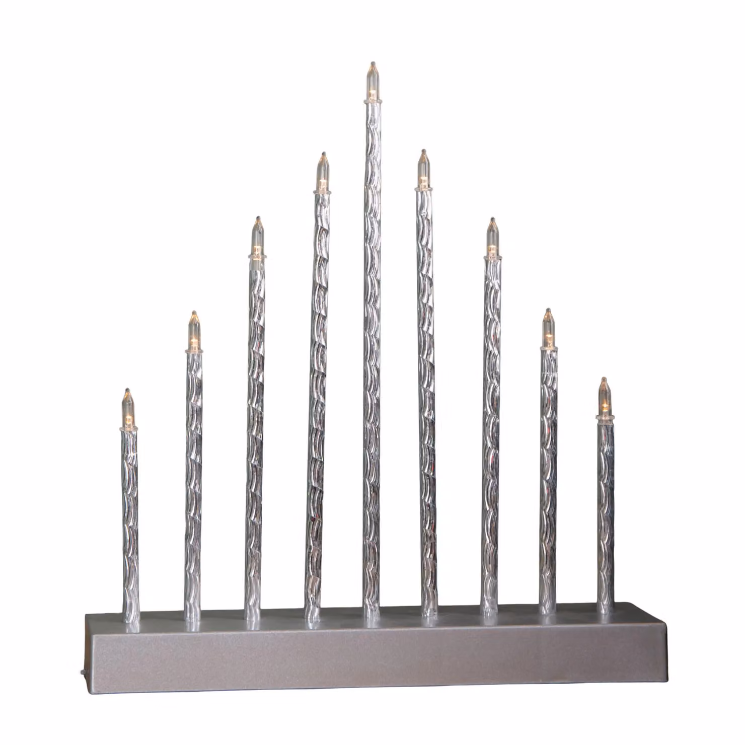 Samuel Alexander Silver Light Up Christmas Candle Bridge with 9 White LEDs, Height: 26 cm – 2