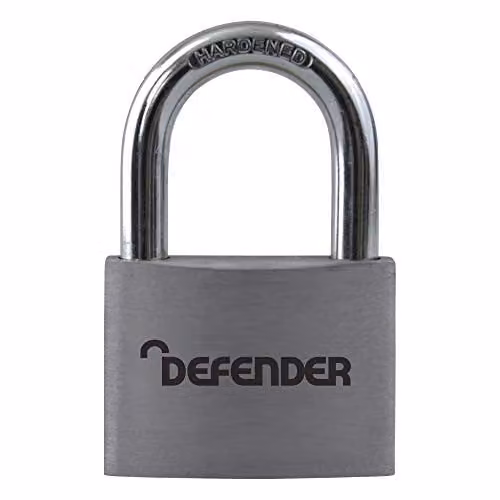 Defender 50mm Aluminium Padlock in White or Grey