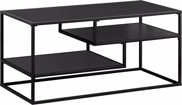 FurnitureboxUK Branca Rectangular Coffee Table in Black Matt MDF and Metal