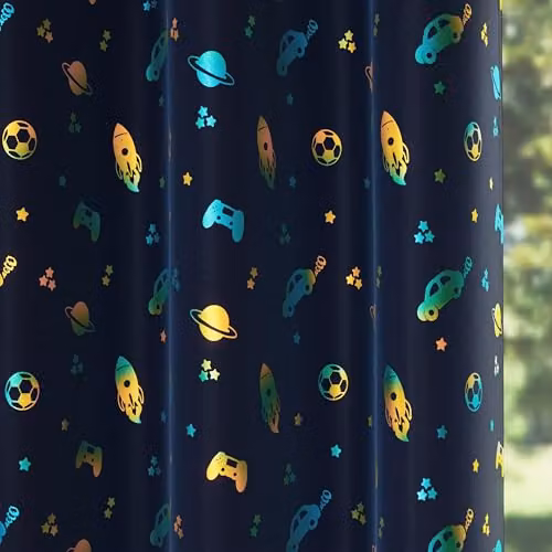 Enhanced Living Infinity Kids Blackout Curtains, Blue, W: 168 cm, H: 183 cm – 3