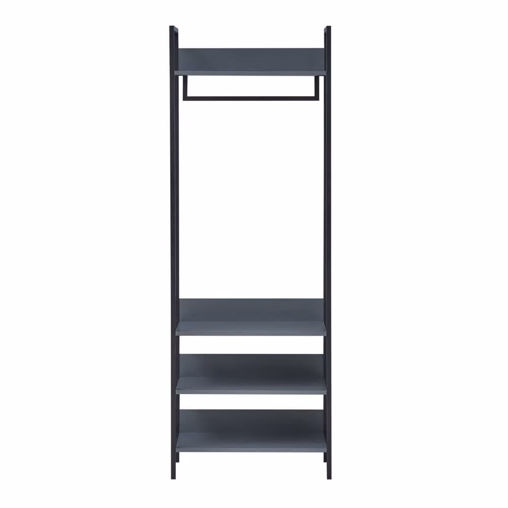 Timber Art Design Zahra 4 Tier Double Open Wardrobe in Grey, W: 63.8 cm, D: 40 cm, H: 63.8 cm – 2
