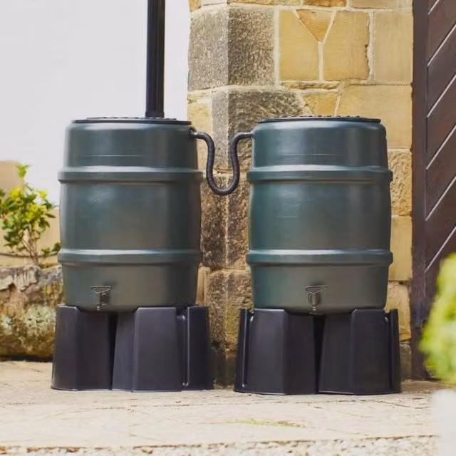 Harcostar Double Green Rain Barrel Kit, 114 Litre