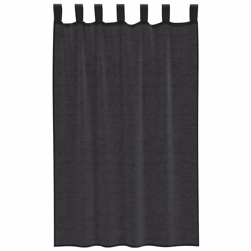 Berkfield Home Black Voile Tab Top Curtains, 2 Pack, W: 140 cm, H: 175 cm – 4