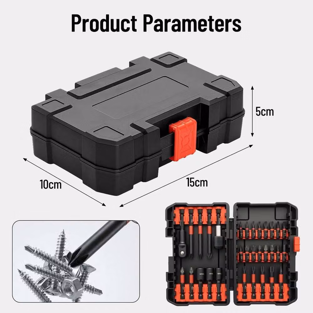 Nordara 31-Piece Alloy Steel Impact Screwdriver Bit Set in Red – 2