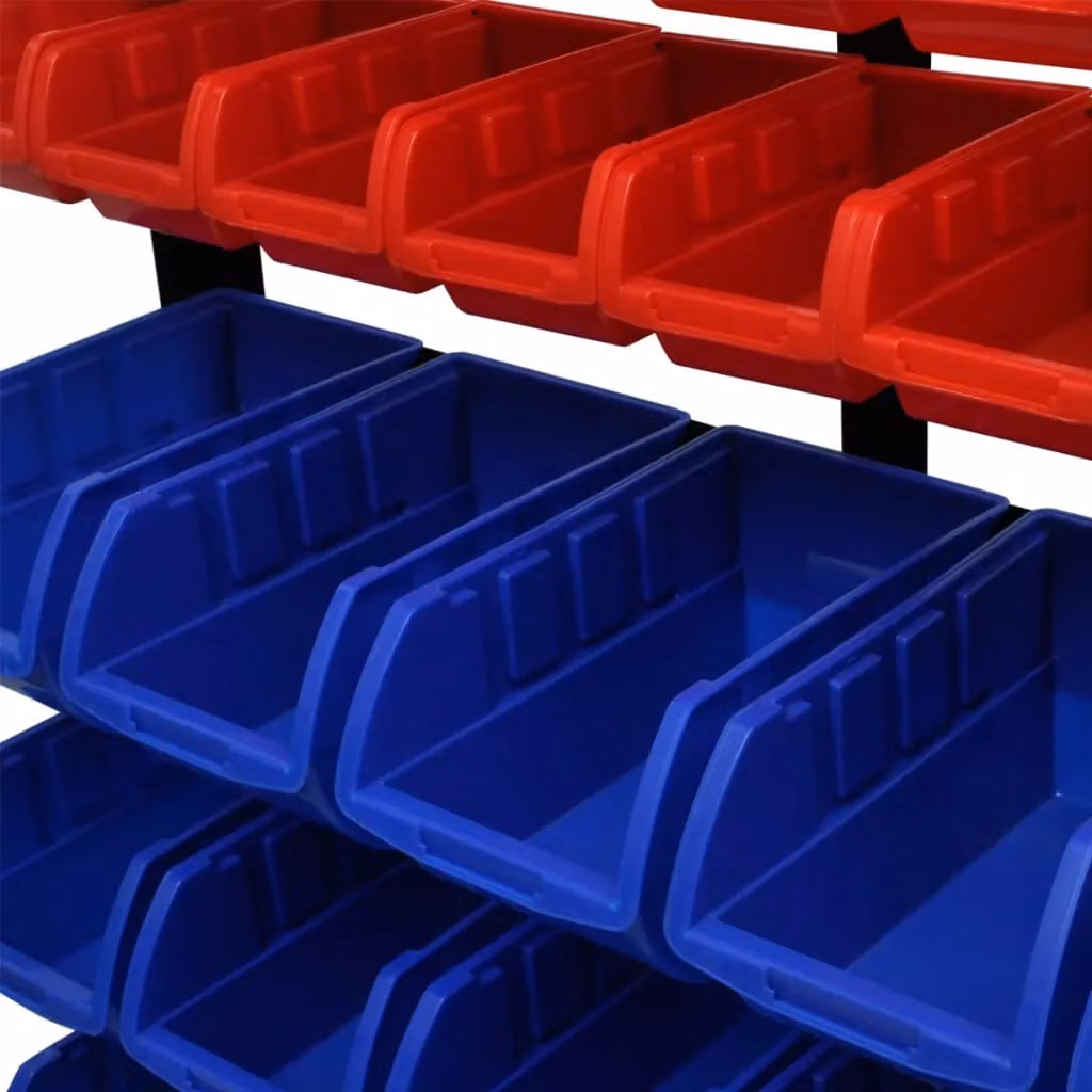 Berkfield Home Blue and Red Plastic Garage Tool Organiser – 3