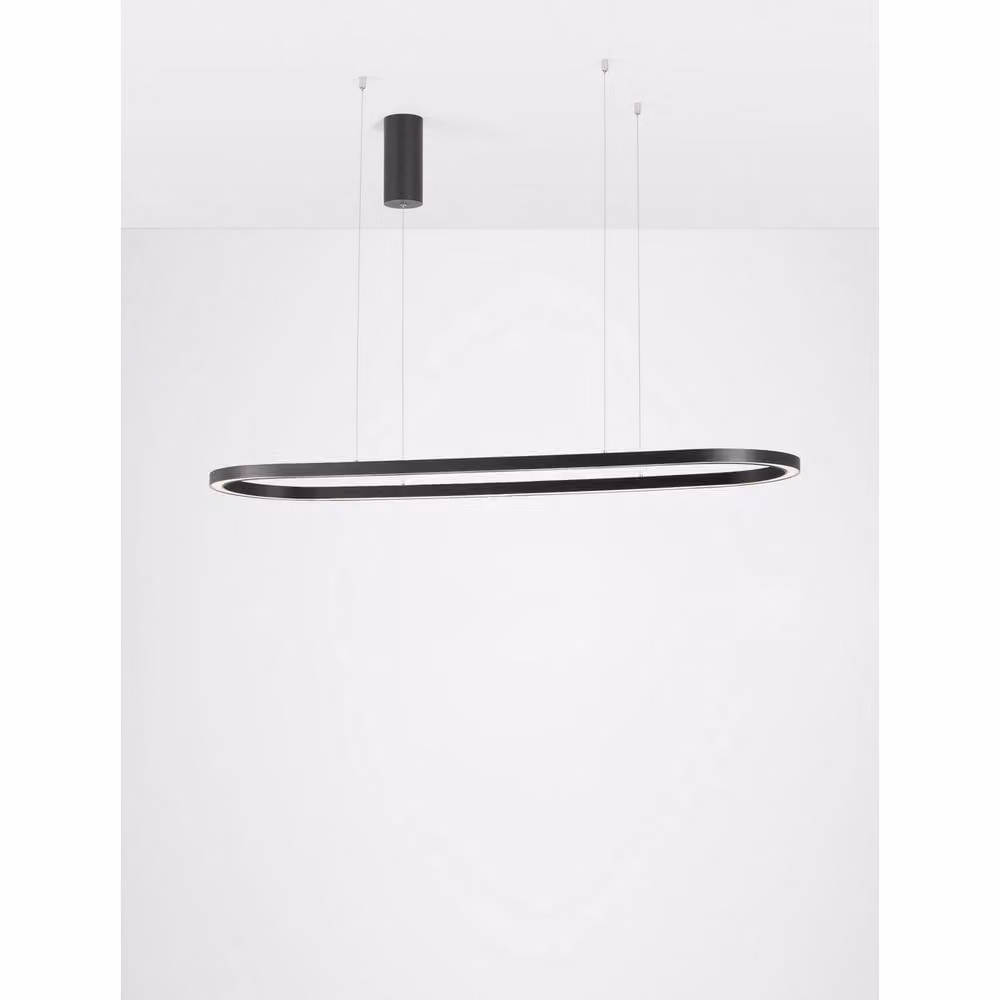 Nova Luce Cuppe LED Pendant Light in Black Aluminium, Dimmable and Height Adjustable, Warm White – 2