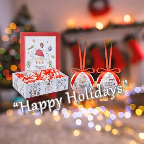 VFM e-Store 12 Piece White Round Hanging Christmas Bauble Set – 4