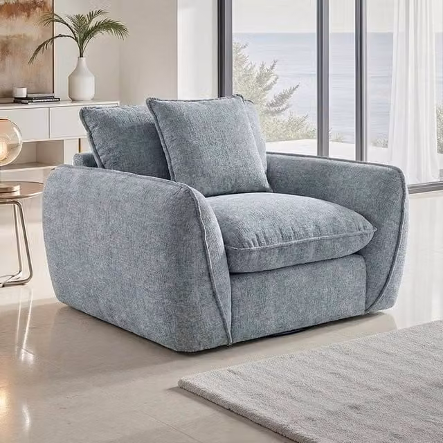 Furnishings For Less UK Berti Grey Fabric Tub Armchair Single Seater
