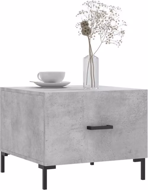Berkfield Home Engineer Decorative Coffee Table Set of 2, Concrete Grey, W/D/H: 50 x 50 x 40 cm