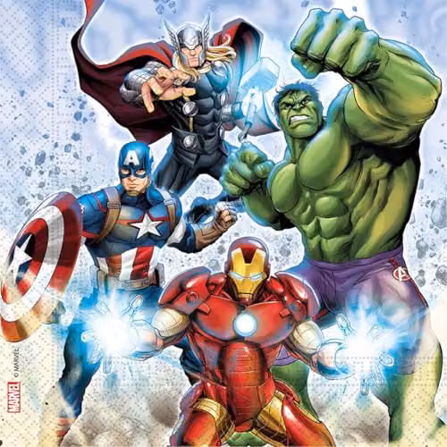 Procos Marvel Avengers Infinity Stones FSC Paper Napkins, 20 Pieces, Multicoloured, 33 x 33 cm – 2