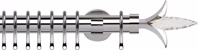 Terrys Fleur de Lys 35mm IDC Metal Curtain Pole in Silver or Black