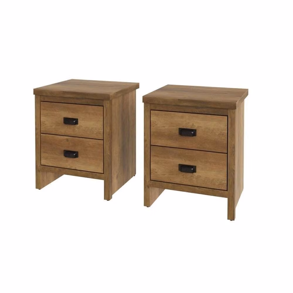 FORGEVIO 2 Drawer Bedside Chest in Knotty Oak Brown – 2