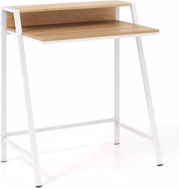 Gymax Compact Computer Desk with Monitor Stand in Light Khaki, Width: 80 cm