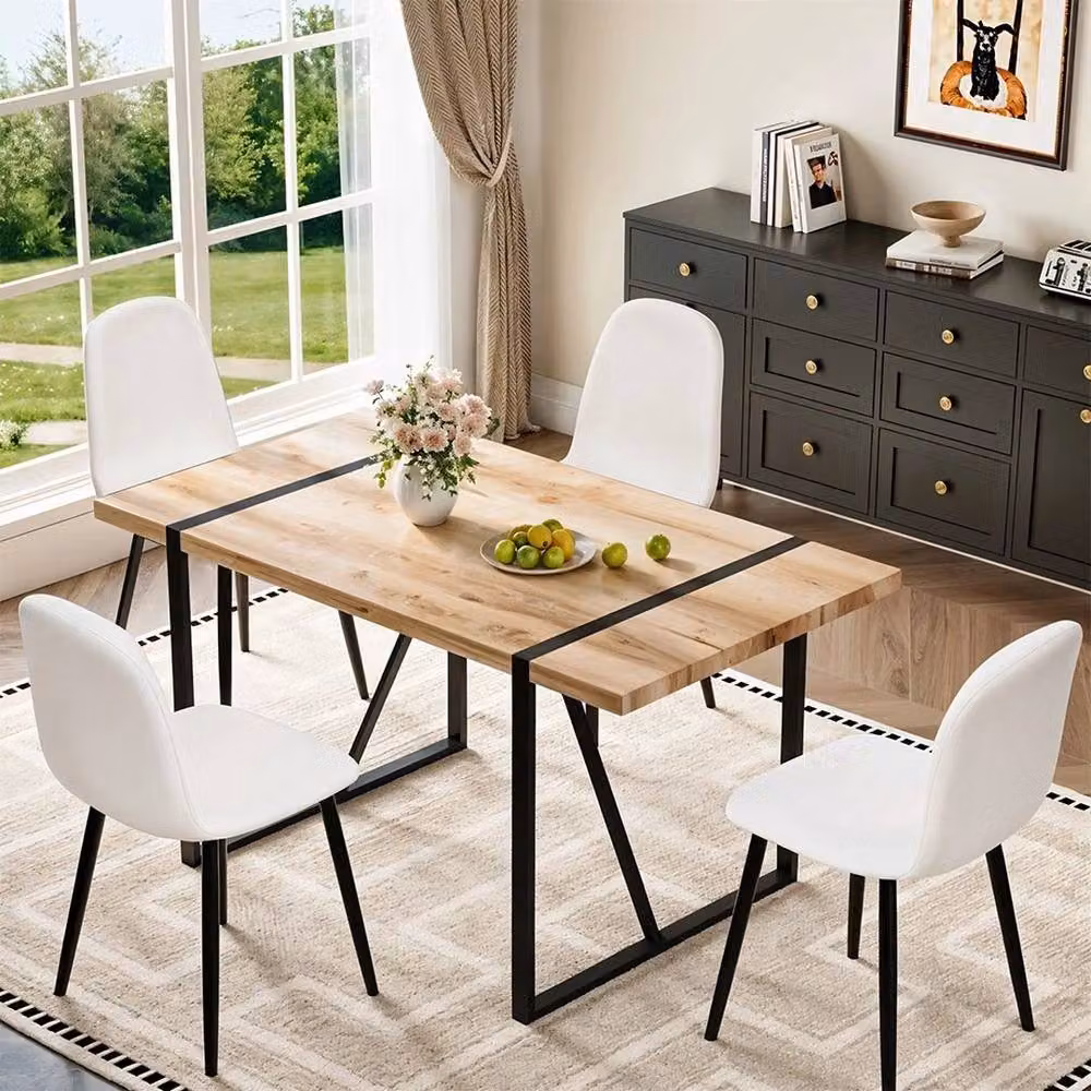 KORVIXA Set of 4 Modern White PU Leather Dining Chairs – 2