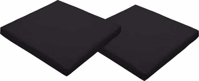 Gardenista Set of 2 Black Water-Repellent Square Outdoor Garden Chair Cushions