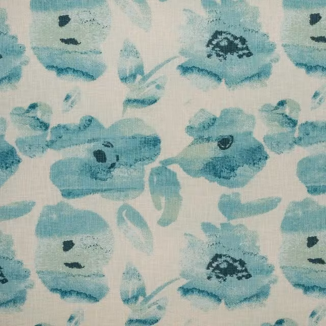 Terrys Portofino Floral Cotton Fabric in Duckegg Blue and Multicolour