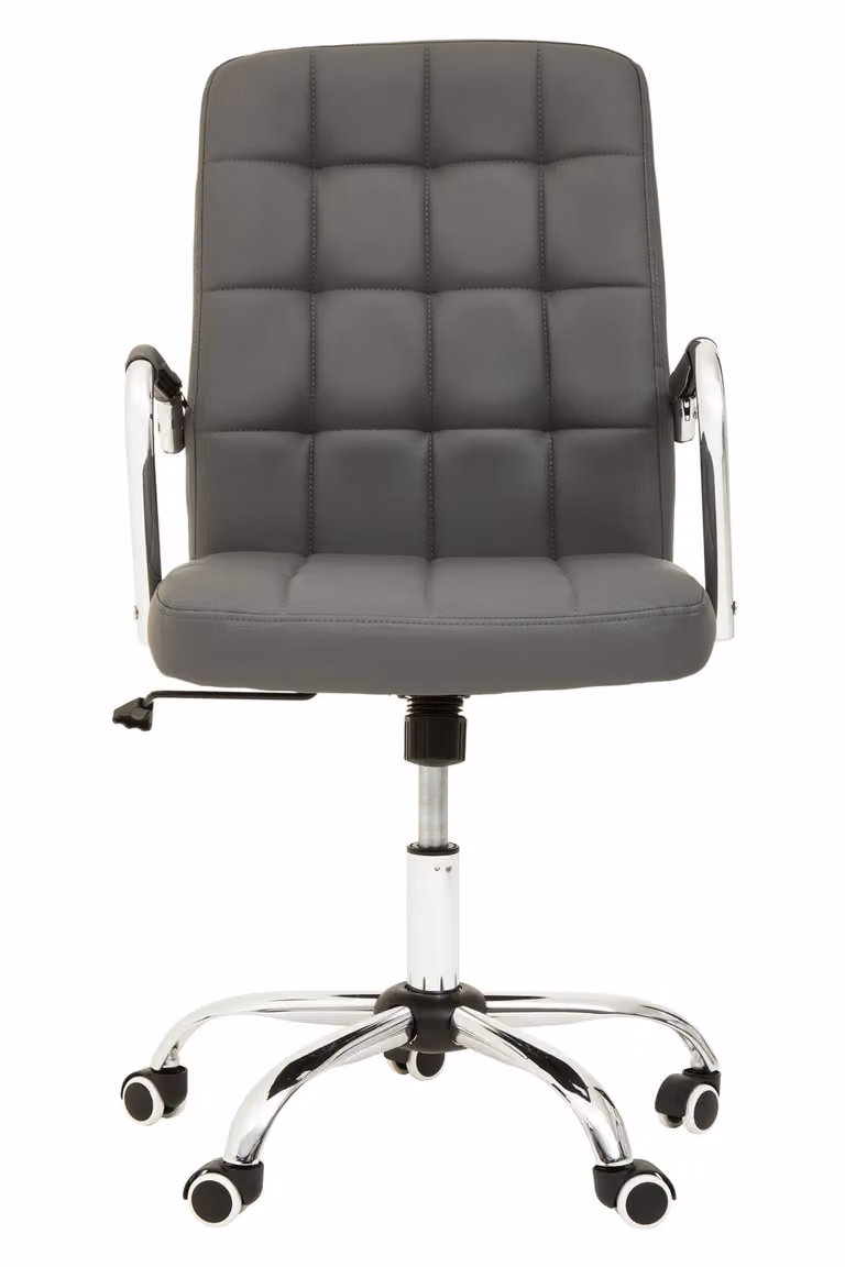Orsina Ergonomic Tufted Home Office Chair in Black and Grey with Armrests and Castors