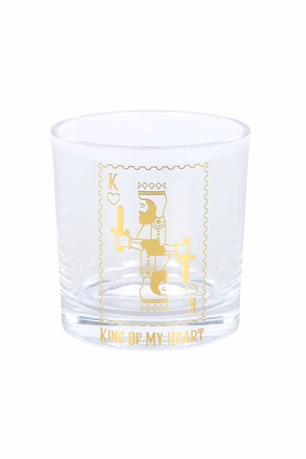 KDMD King of My Heart Gold Card Tumbler Drinking Glass, 300ml, Transparent – 2