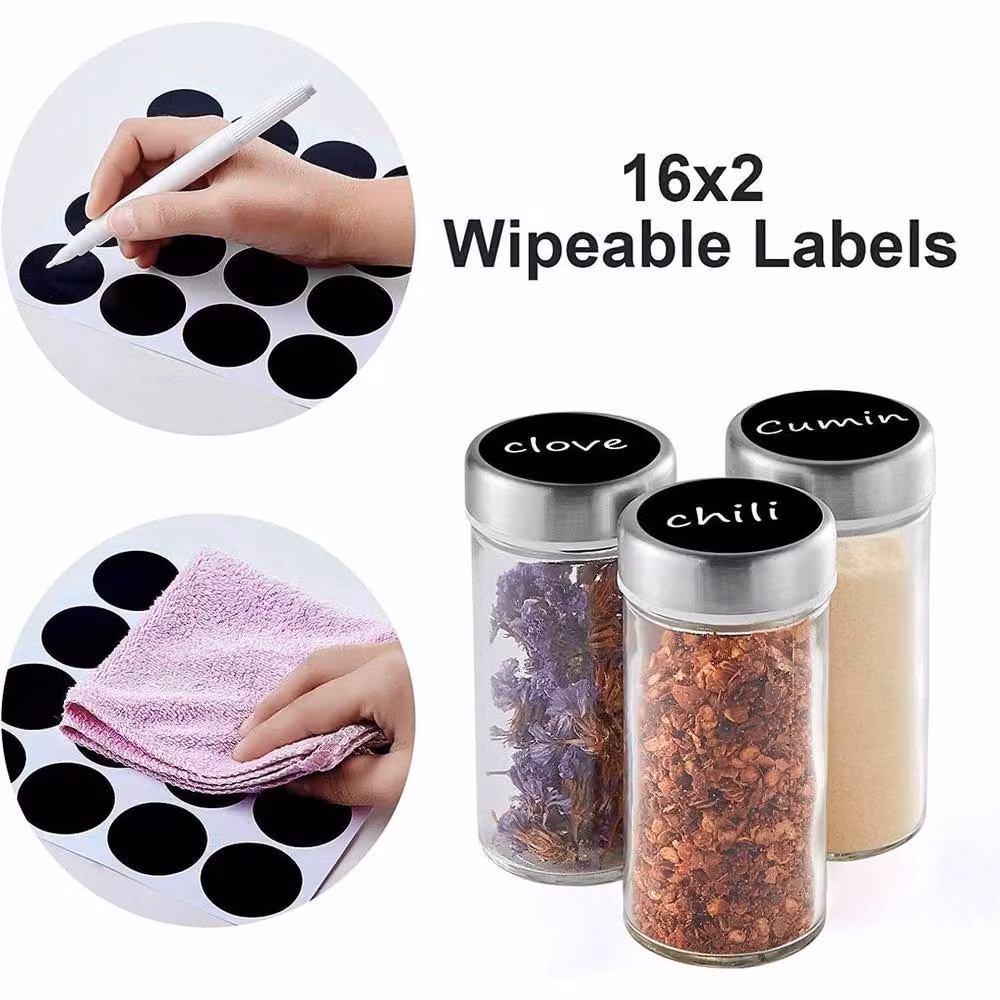 Pawnora Stainless Steel Revolving Spice Rack with Glass Jars in Silver – 2