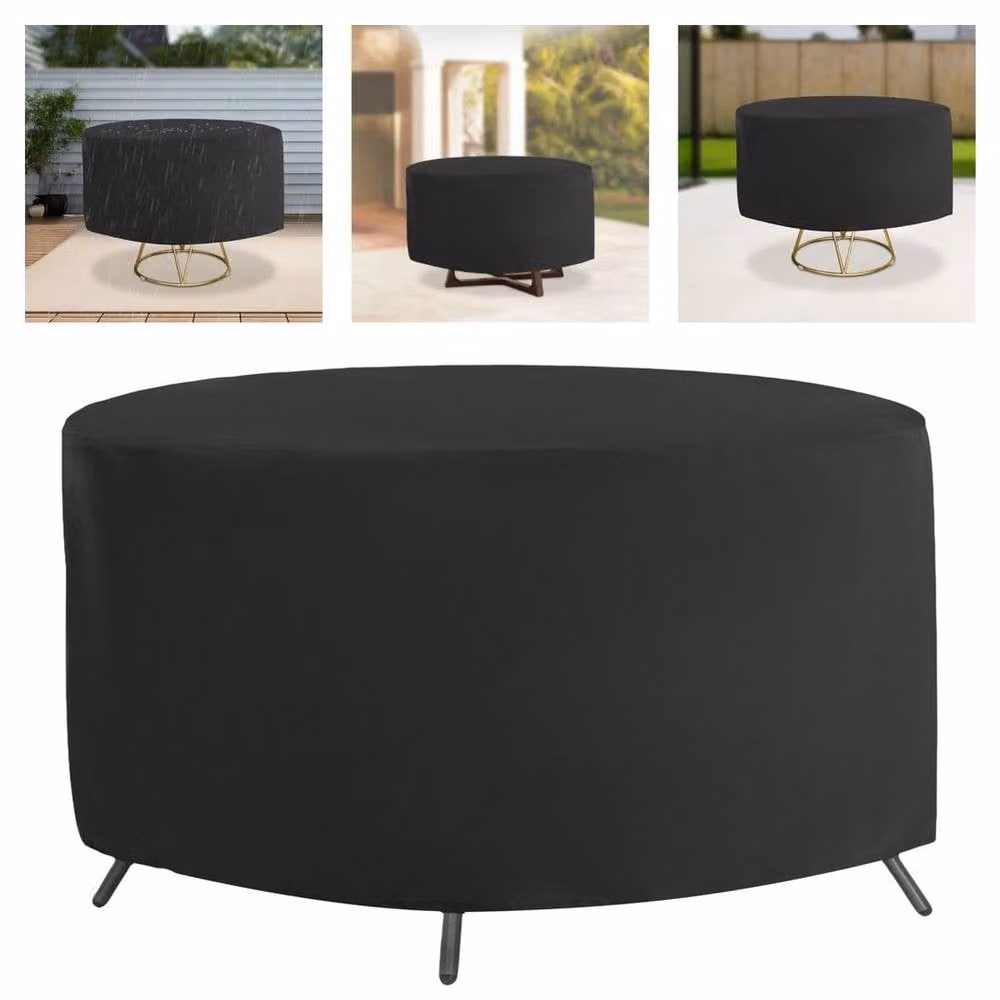 Kelvenix Waterproof Round Patio Table and Chair Cover in Black – 5