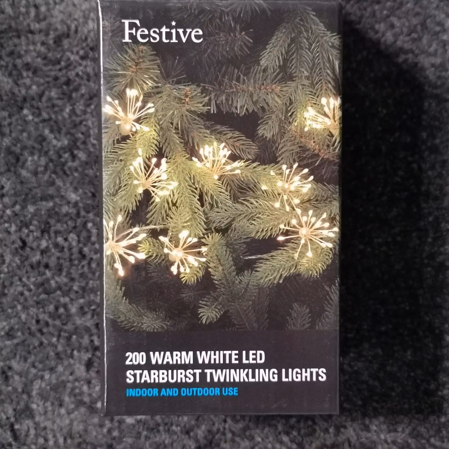 Samuel Alexander Festive Christmas 10 Warm White LED Twinkling Starburst Lights in Beige and Silver – 3