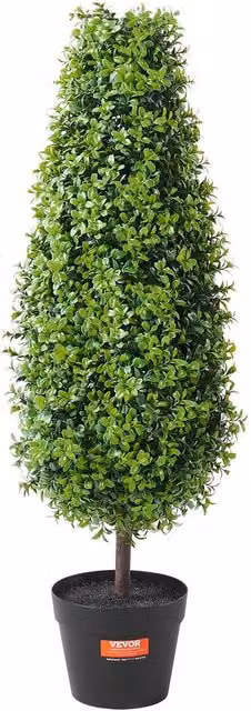 VEVOR Set of 2 Lifelike Artificial Green Boxwood Topiary Trees, Height: 91.44 cm