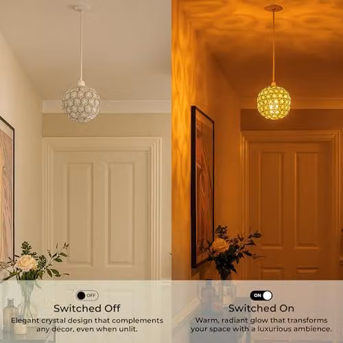 INNOTECK Chrome and Transparent Acrylic Spherical Pendant Lampshade – 3