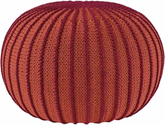Zuri House Ziggy Knitted Pouffe in Terracotta