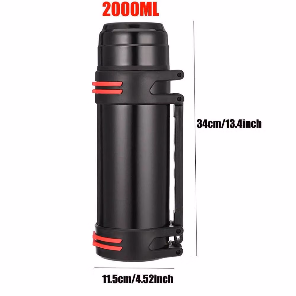 EONLION Stainless Unbreakable Vacuum Handle Drinks Bottle in Black, 100 ml – 2