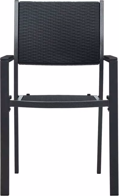 Berkfield Home Set of 2 Durable Black Plastic Rattan Look Garden Chairs