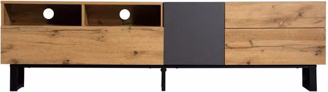 FORGEVIO Minimalist TV Cabinet Stand and Entertainment Storage Unit in Brown, Black or Beige