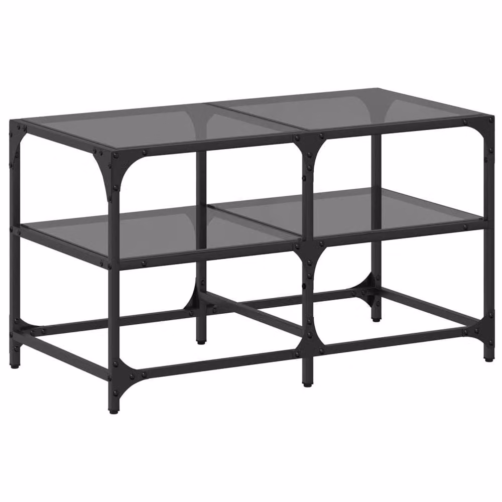 Berkfield Home Decorative Rectangular Coffee Table with Black Glossy Glass Top and Steel Frame, W/D/H: 78.5 x 40 x 45 cm – 3