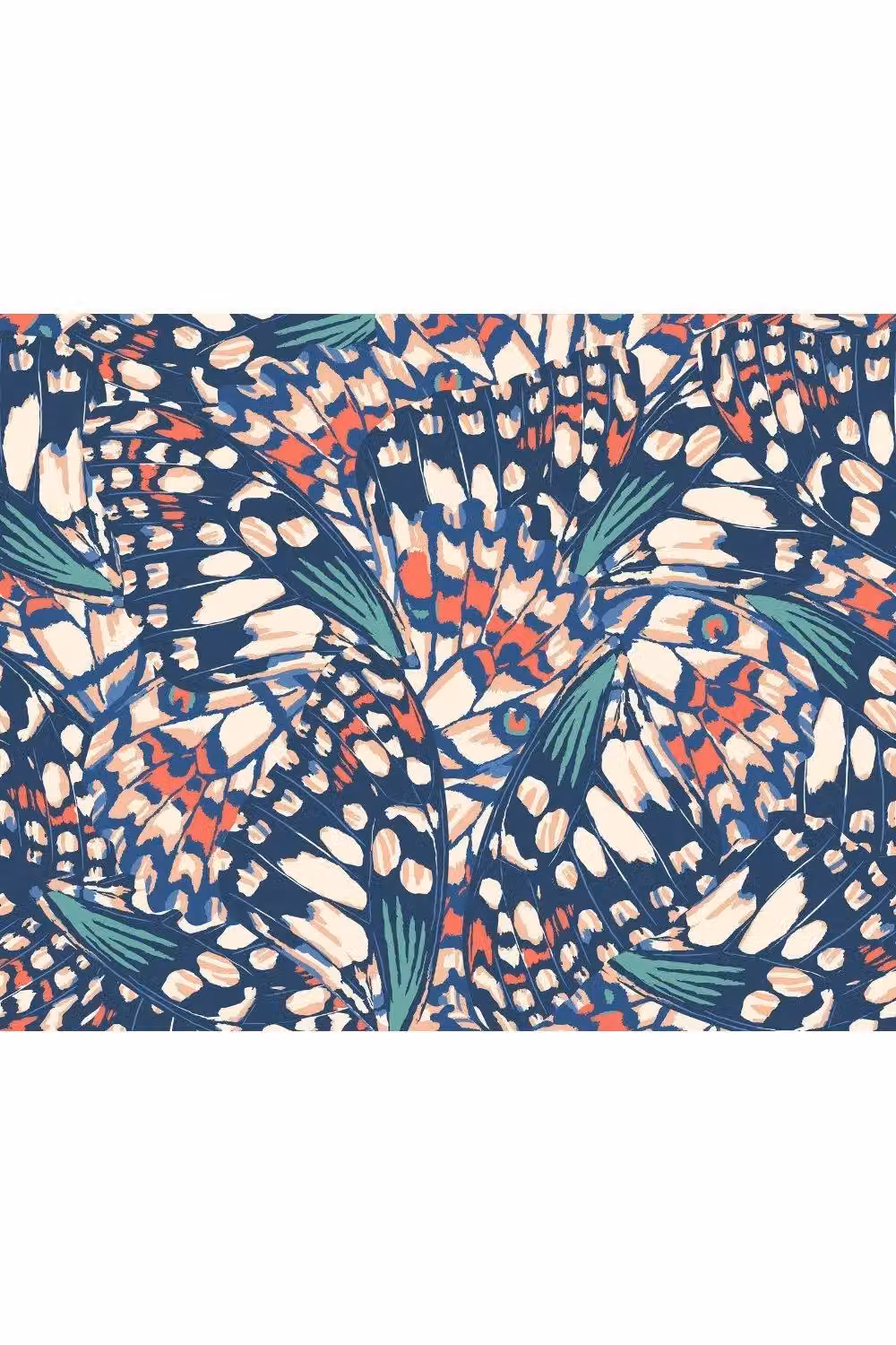 Origin Murals Butterfly Wings Navy Blue Abstract Matt Smooth Paste the Wall Mural, W: 350 cm x H: 280 cm – 2