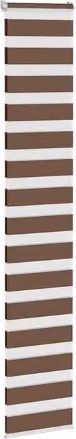 Berkfield Home Brown Zebra Day and Night Blind with Polyester Fabric, W: 40 cm, H: 200 cm