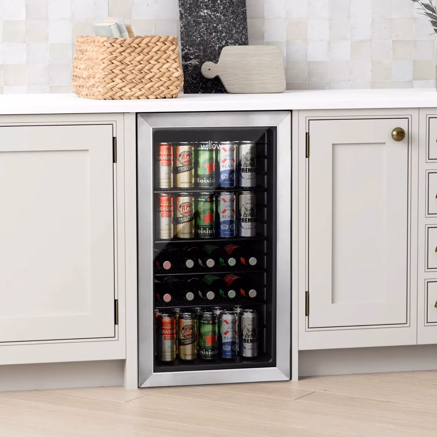Willow WBC98SS 98L Undercounter Beverage Cooler in Silver with Triple Glazed Glass Door – 4