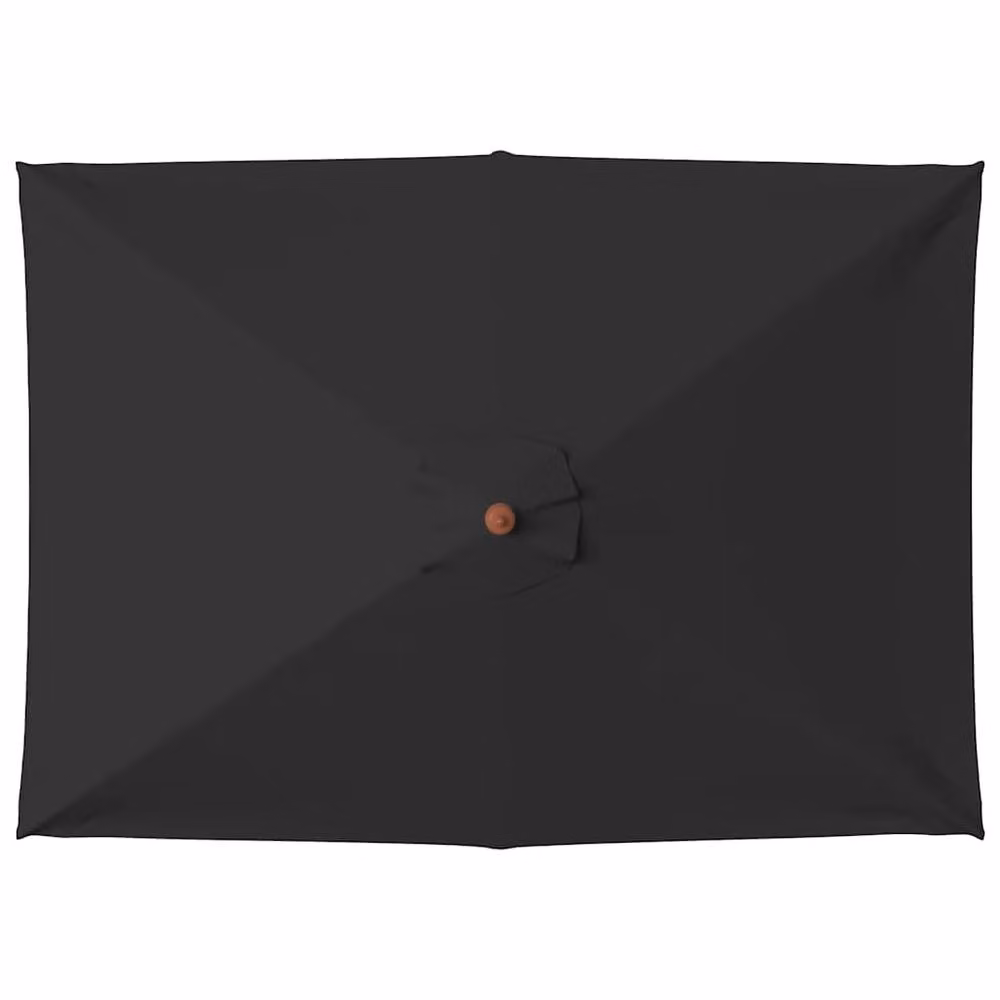 Berkfield Home Outdoor Parasol with Black Canopy and Bamboo Wood Pole, W: 150 cm, D: 200 cm, H: 235 cm – 3