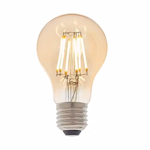 Loops Dimmable LED Filament Globe Bulb, 6W E27, Amber Tinted Glass, 2500K Warm White, 540 Lumen