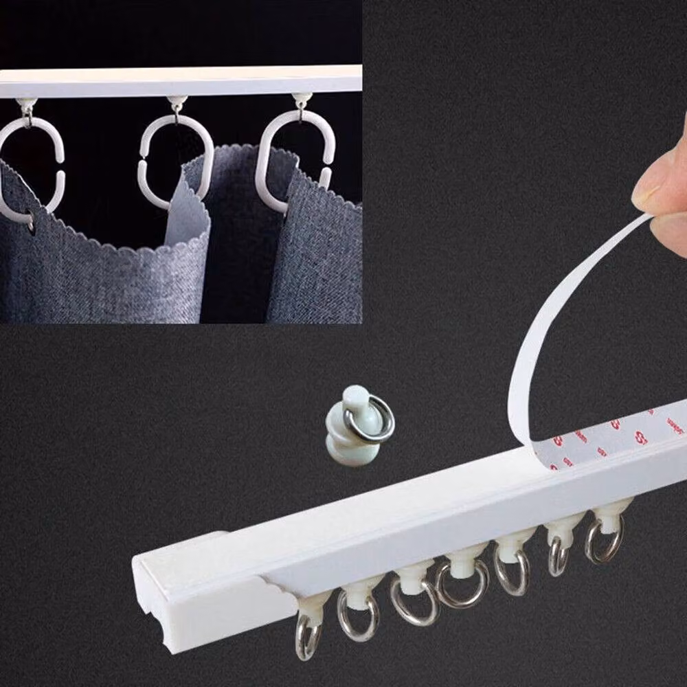 3M FLAVORA Self-adhesive Coiled Curtain Track with Gliders in White – 5